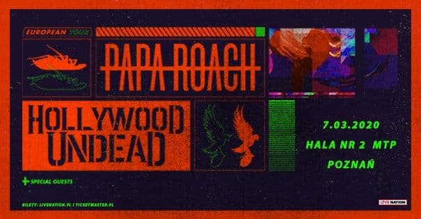 Papa Roach i Hollywood Undead w Poznaniu